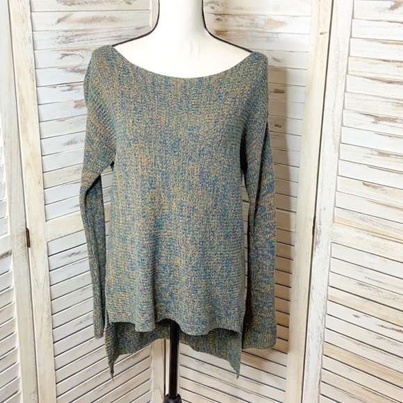 BCBGENERATION | Hi-Lo Green Blue Oversized Sweater - Picture 4 of 9